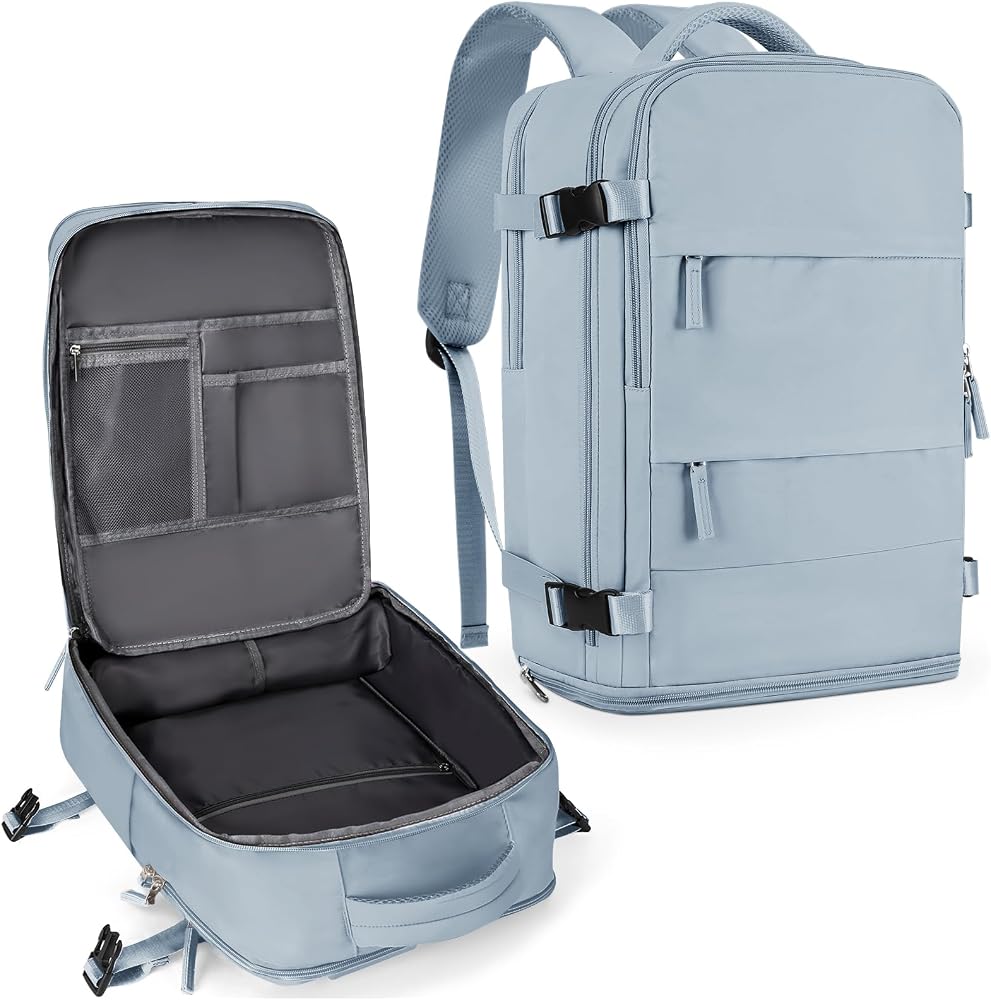 30L Water Resistant Travel Backpack with Shoe & Wet Compartments