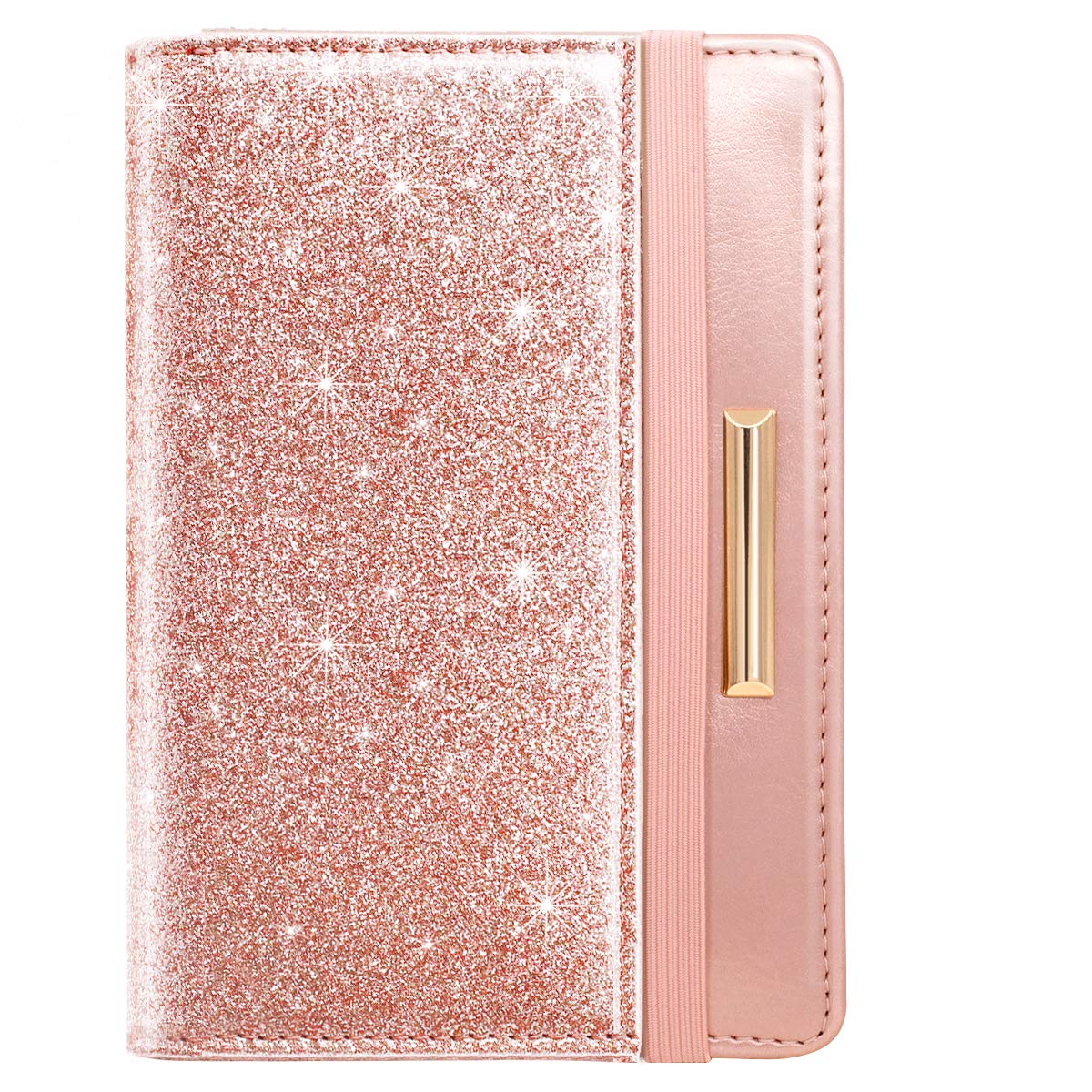 Rose Gold RFID Passport Holder for Women with Card Slots