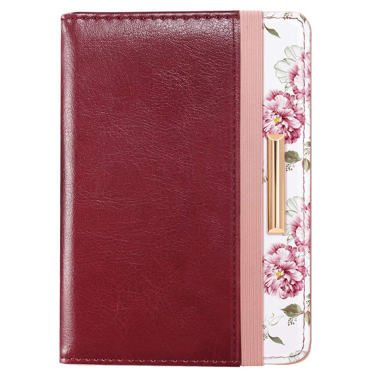 Rose Gold RFID Passport Holder for Women with Card Slots
