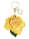 Rose Leather AirTag Case Keychain Holder with Metal Ring