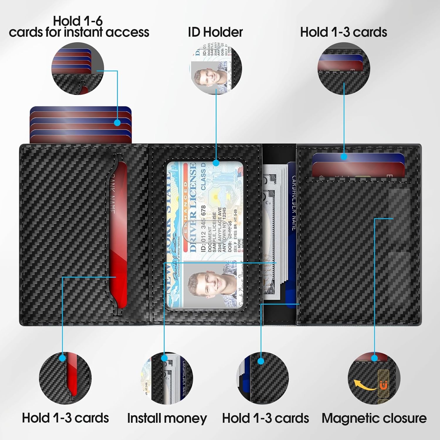 Samsung SmartTag2 Wallet RFID Pop-Up Card Holder Slim Leather Wallet