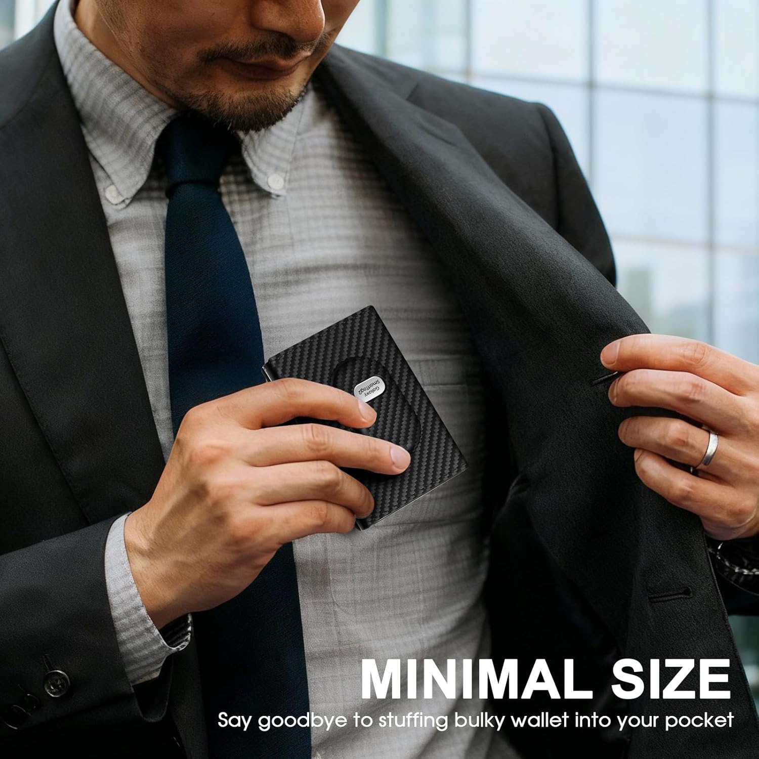 Samsung SmartTag2 Wallet RFID Pop-Up Card Holder Slim Leather Wallet