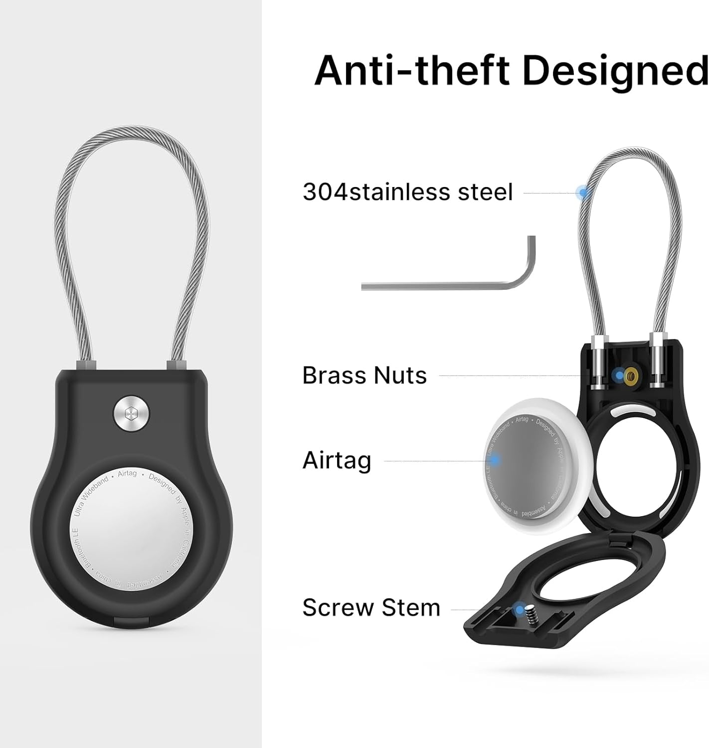 Secure AirTag Keychain Holder - Versatile & Durable Tracking Solution - Abbycart