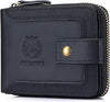 Men's Genuine Leather Zipper Wallet RFID Blocking Coin Pocket Brown