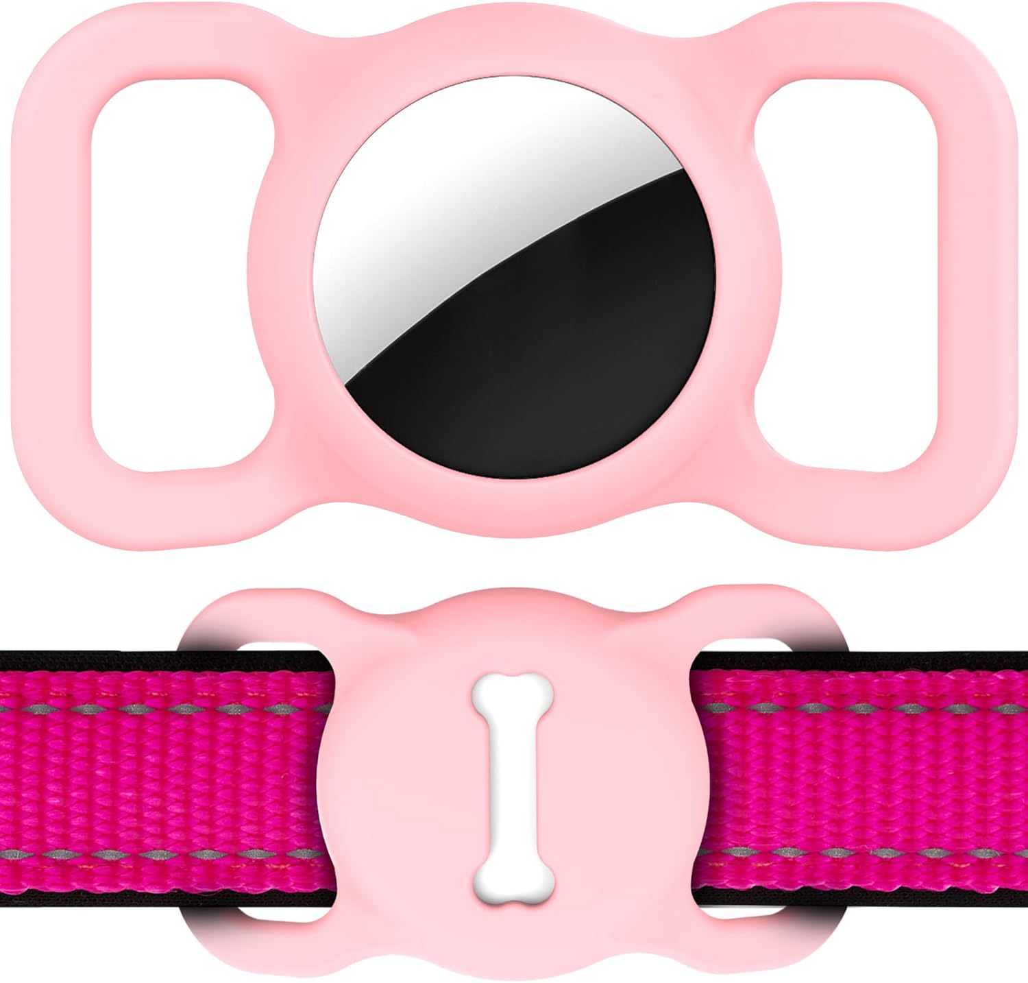 Silicone AirTag Dog Collar Holder Secure Pet Tracking Case