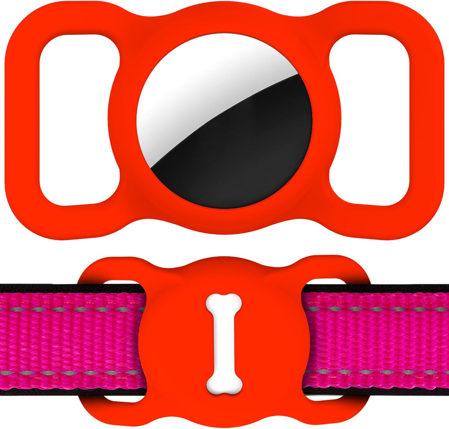 Silicone AirTag Dog Collar Holder Secure Pet Tracking Case