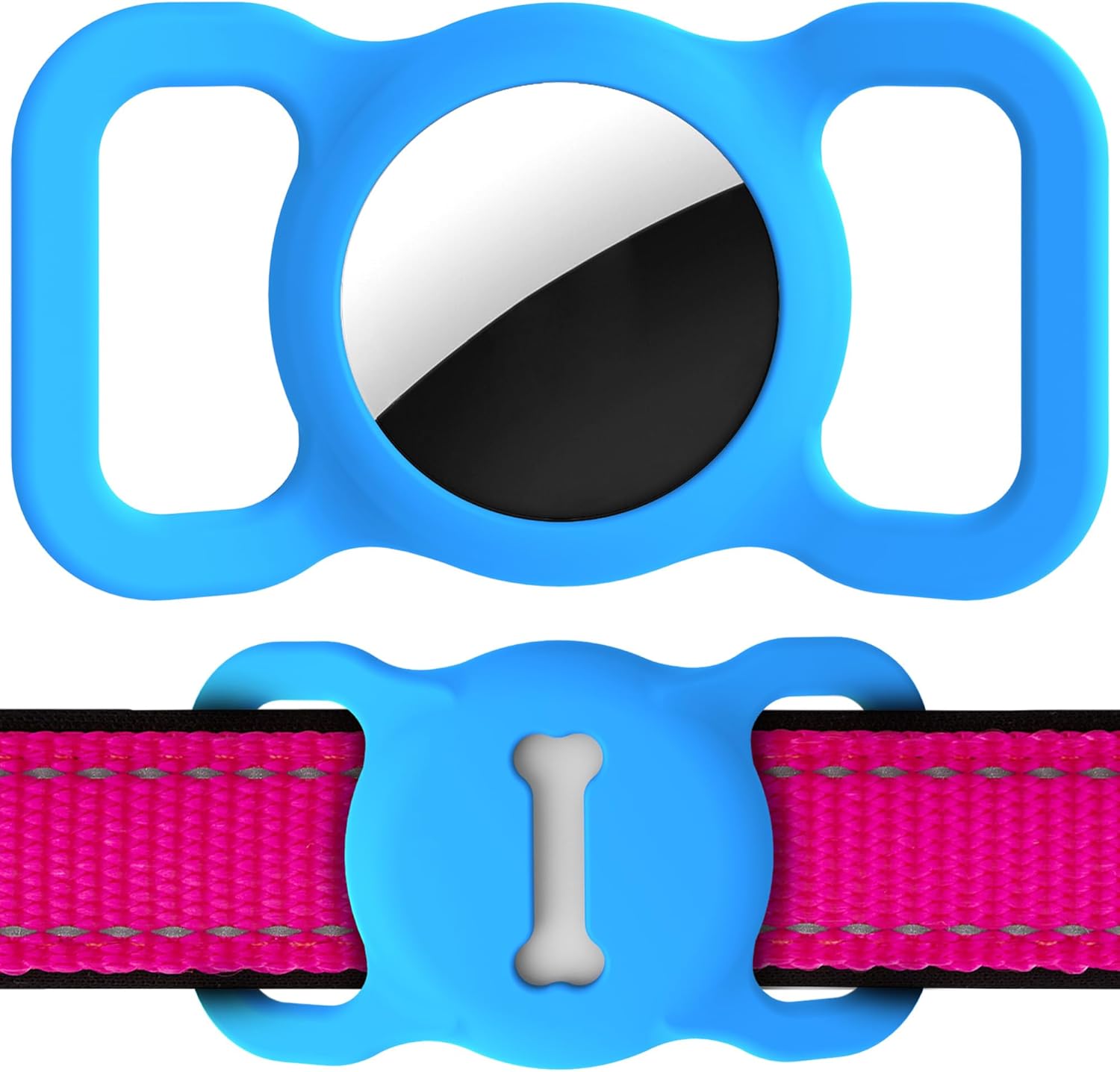 Silicone AirTag Dog Collar Holder Secure Pet Tracking Case
