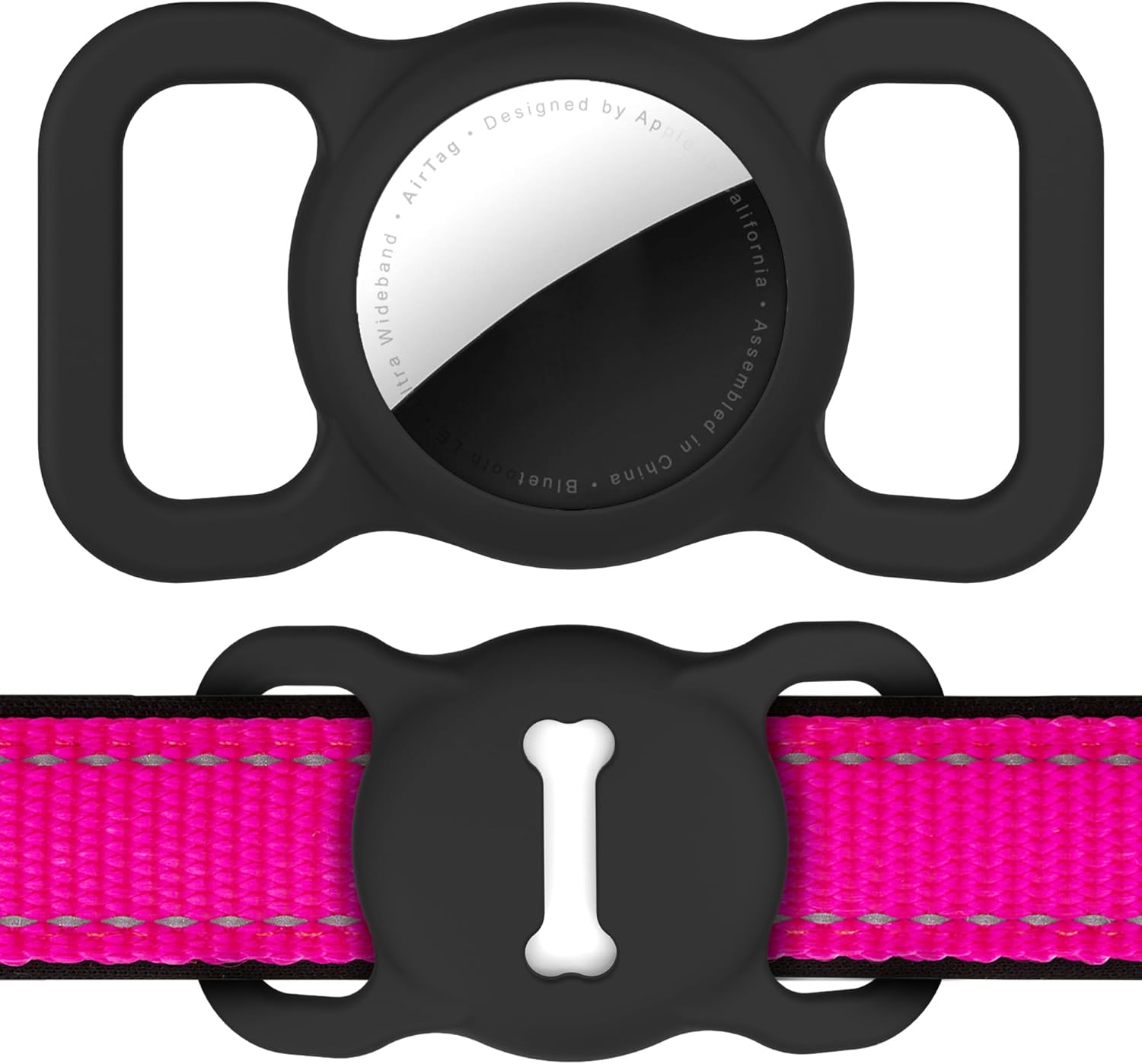 Silicone AirTag Dog Collar Holder Secure Pet Tracking Case