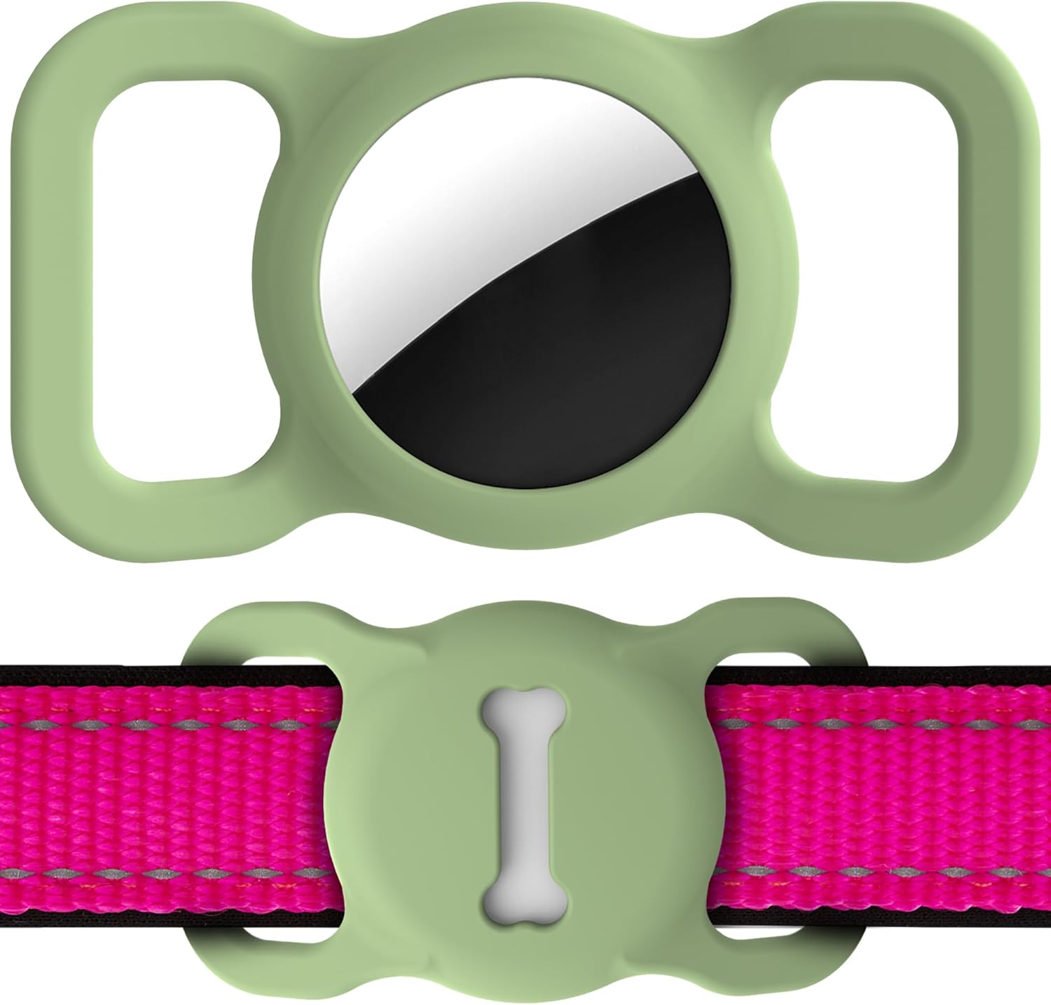 Silicone AirTag Dog Collar Holder Secure Pet Tracking Case