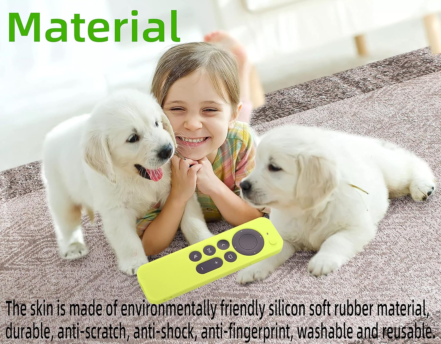 Silicone Remote Case for Apple TV 4K 2nd Gen 2021 Siri Remote Anti-Slip Durable Silicone Cover Magnetic Protective Sleeve Shockproof Remote Case(Black)