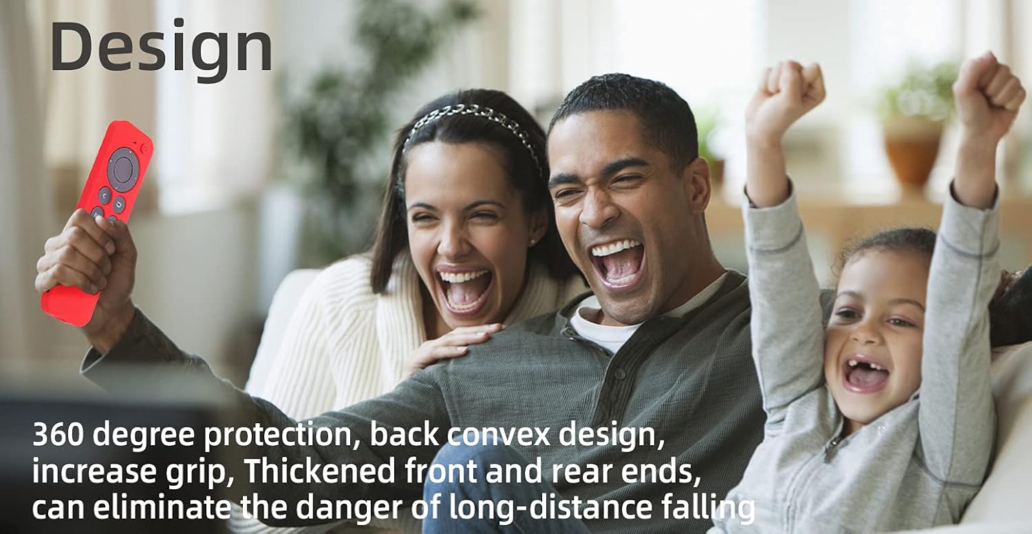 Silicone Remote Case for Apple TV 4K 2nd Gen 2021 Siri Remote Anti-Slip Durable Silicone Cover Magnetic Protective Sleeve Shockproof Remote Case(Black)