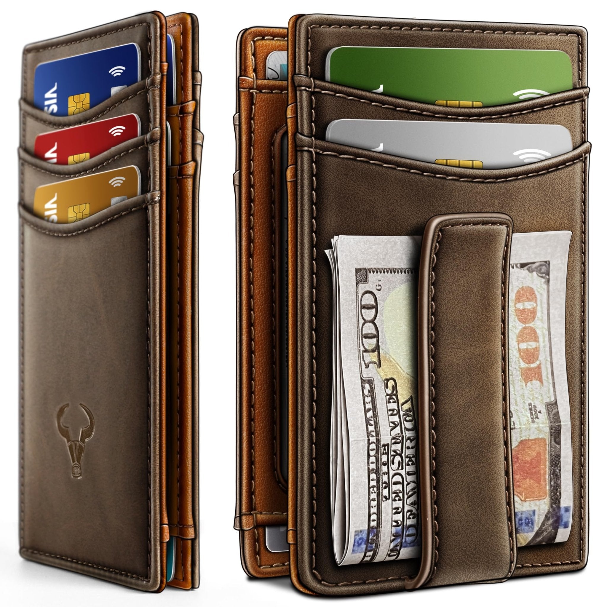 Slim AirTag Wallet for Men RFID Blocking Magnetic Front Pocket
