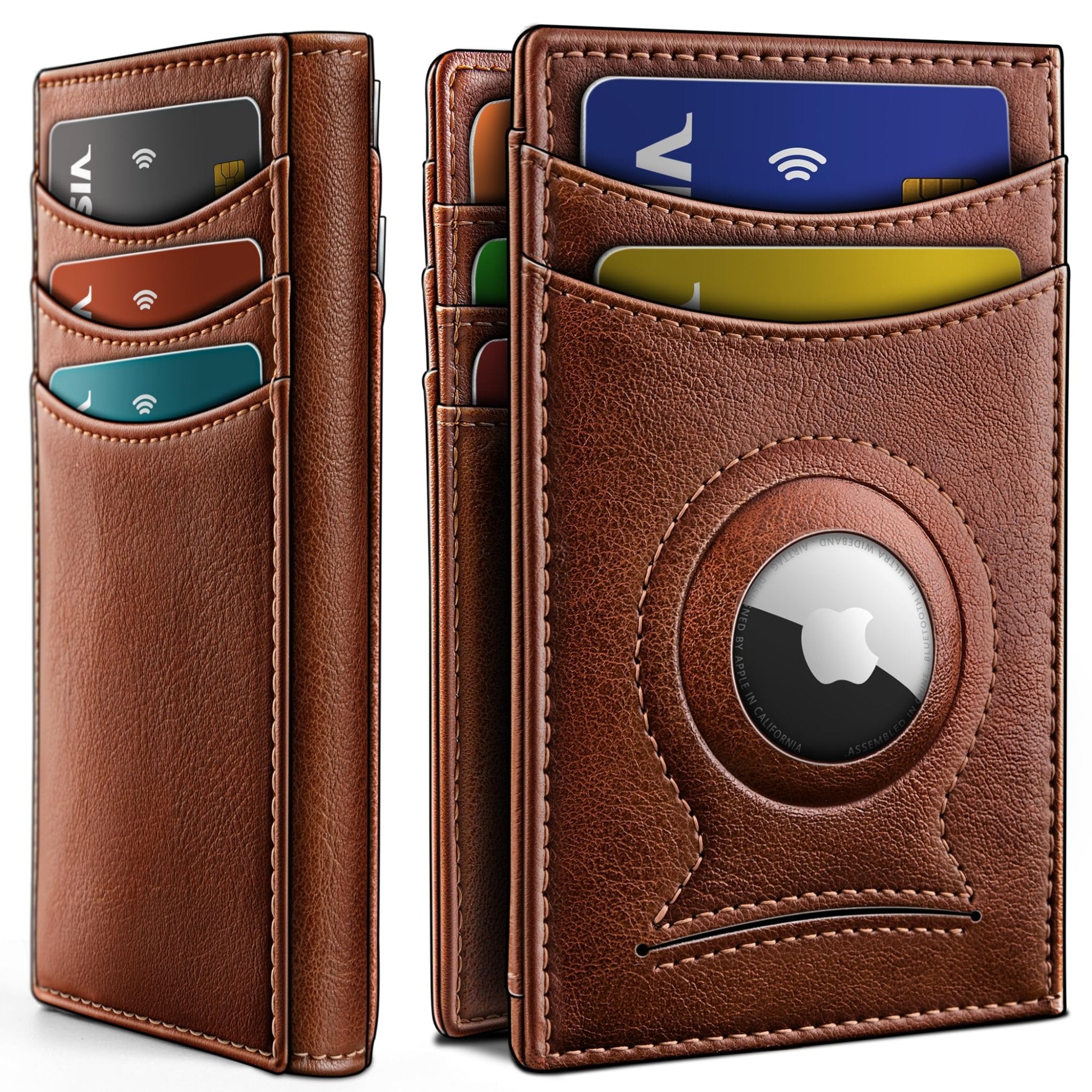 Slim AirTag Wallet for Men RFID Blocking Magnetic Front Pocket