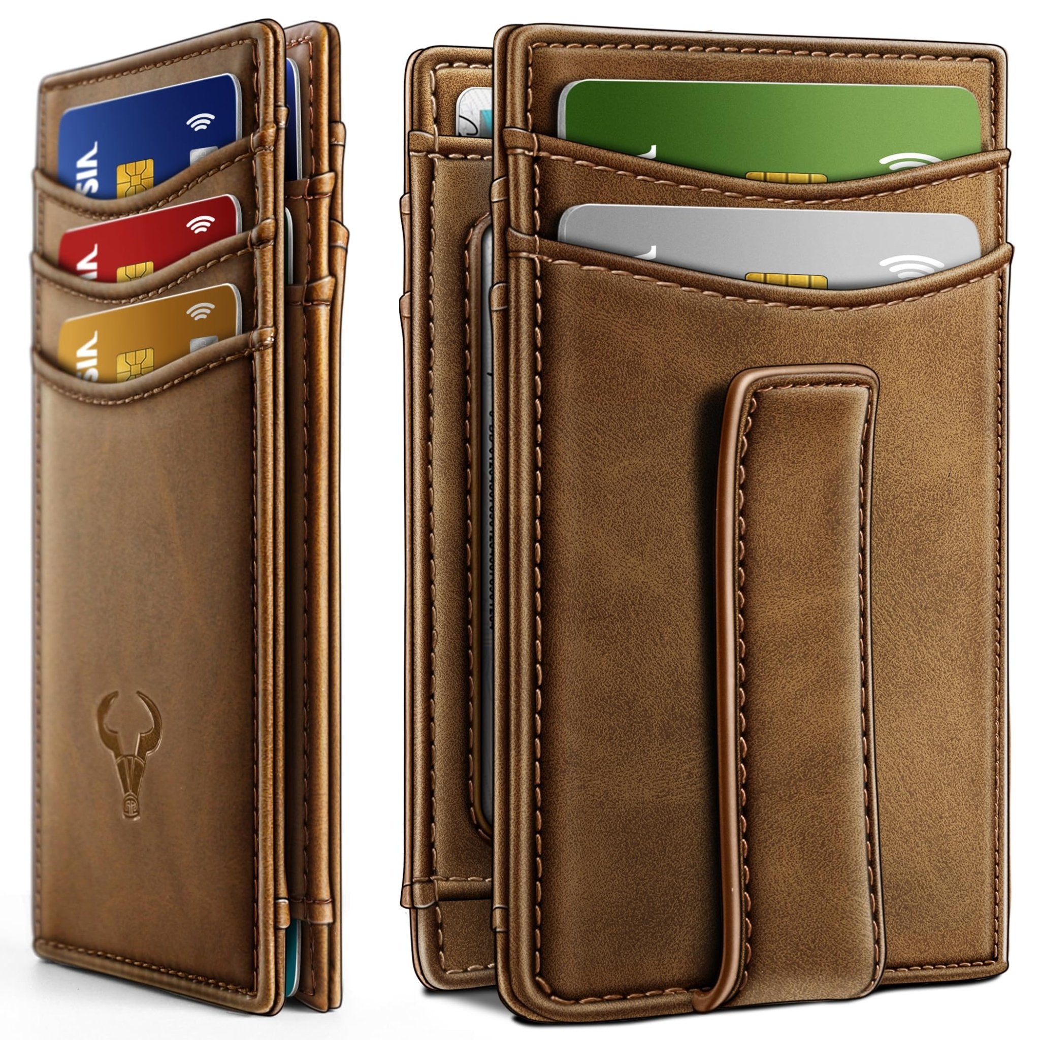 Slim AirTag Wallet for Men RFID Blocking Magnetic Front Pocket