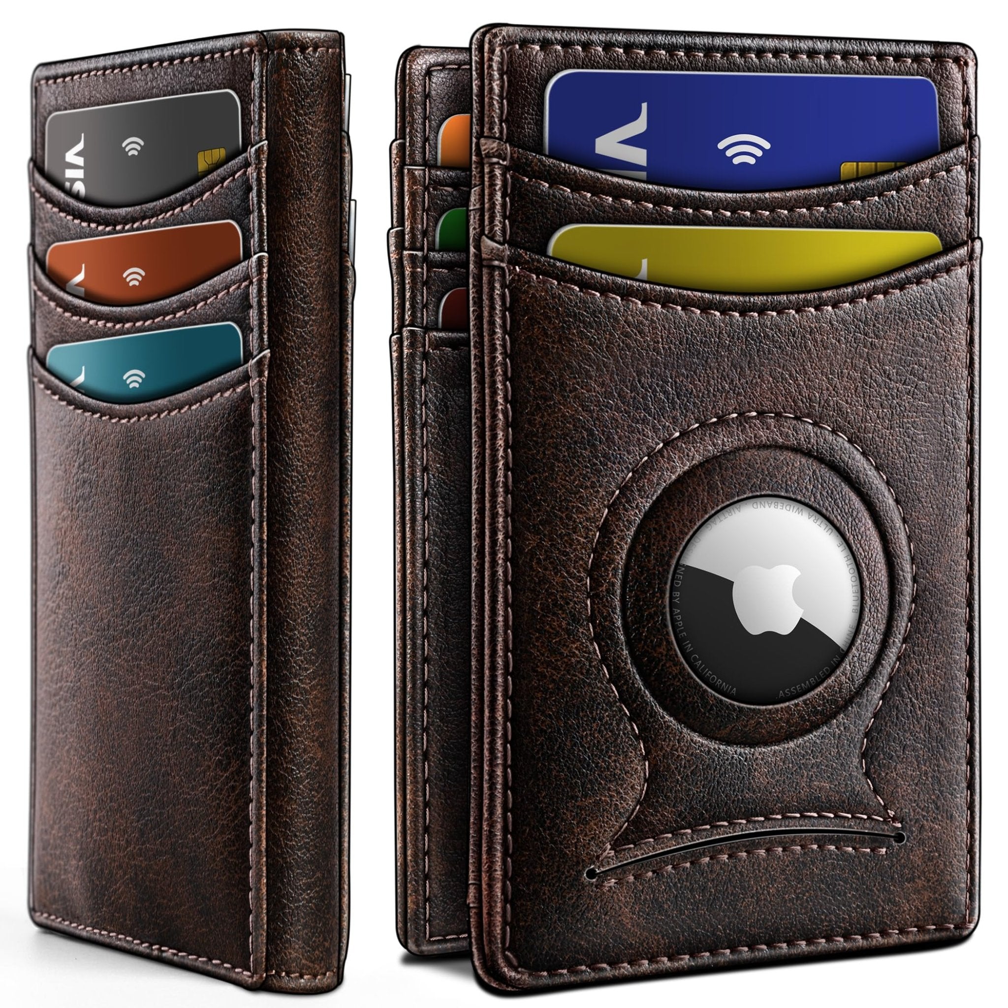 Slim AirTag Wallet for Men RFID Blocking Magnetic Front Pocket