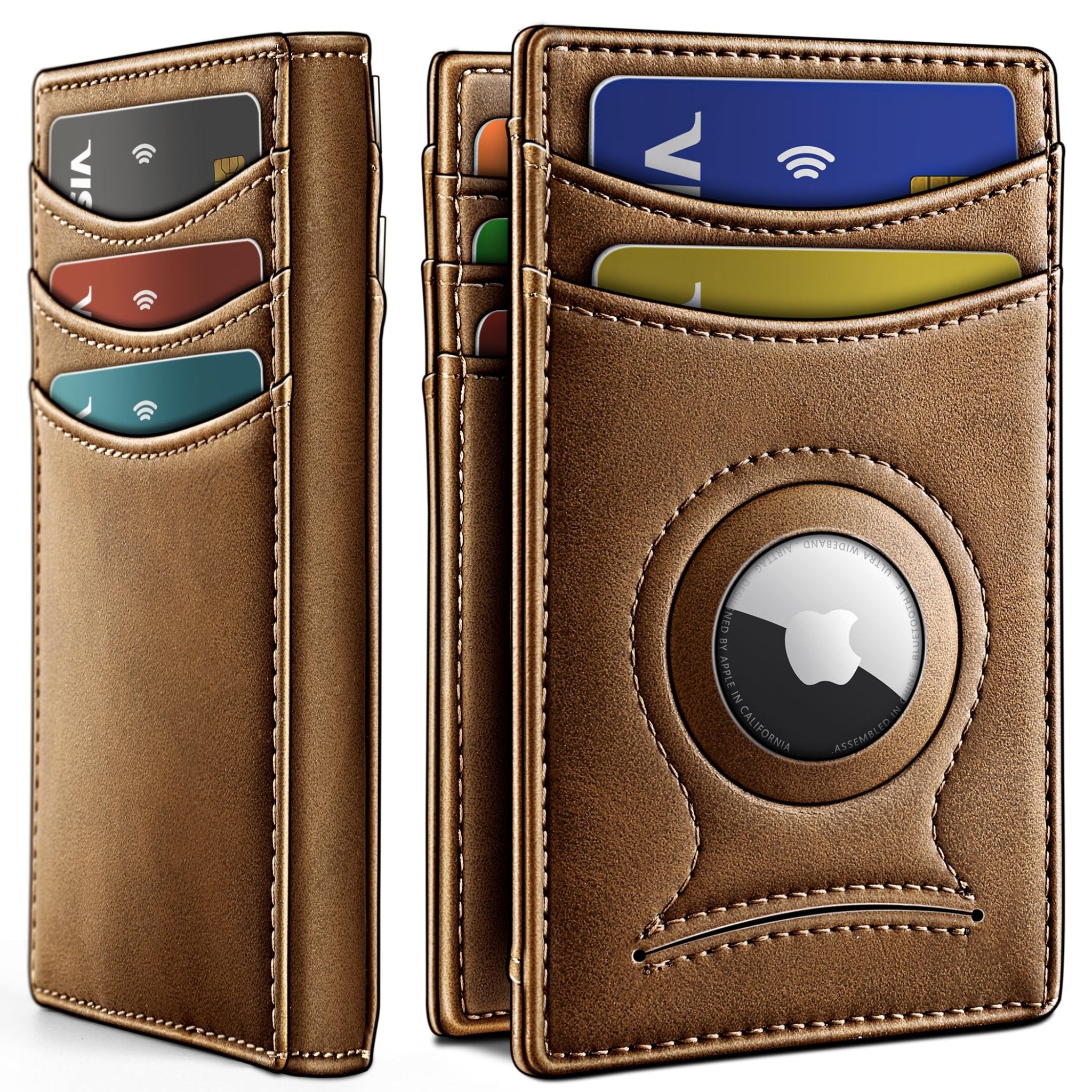 Slim AirTag Wallet for Men RFID Blocking Magnetic Front Pocket