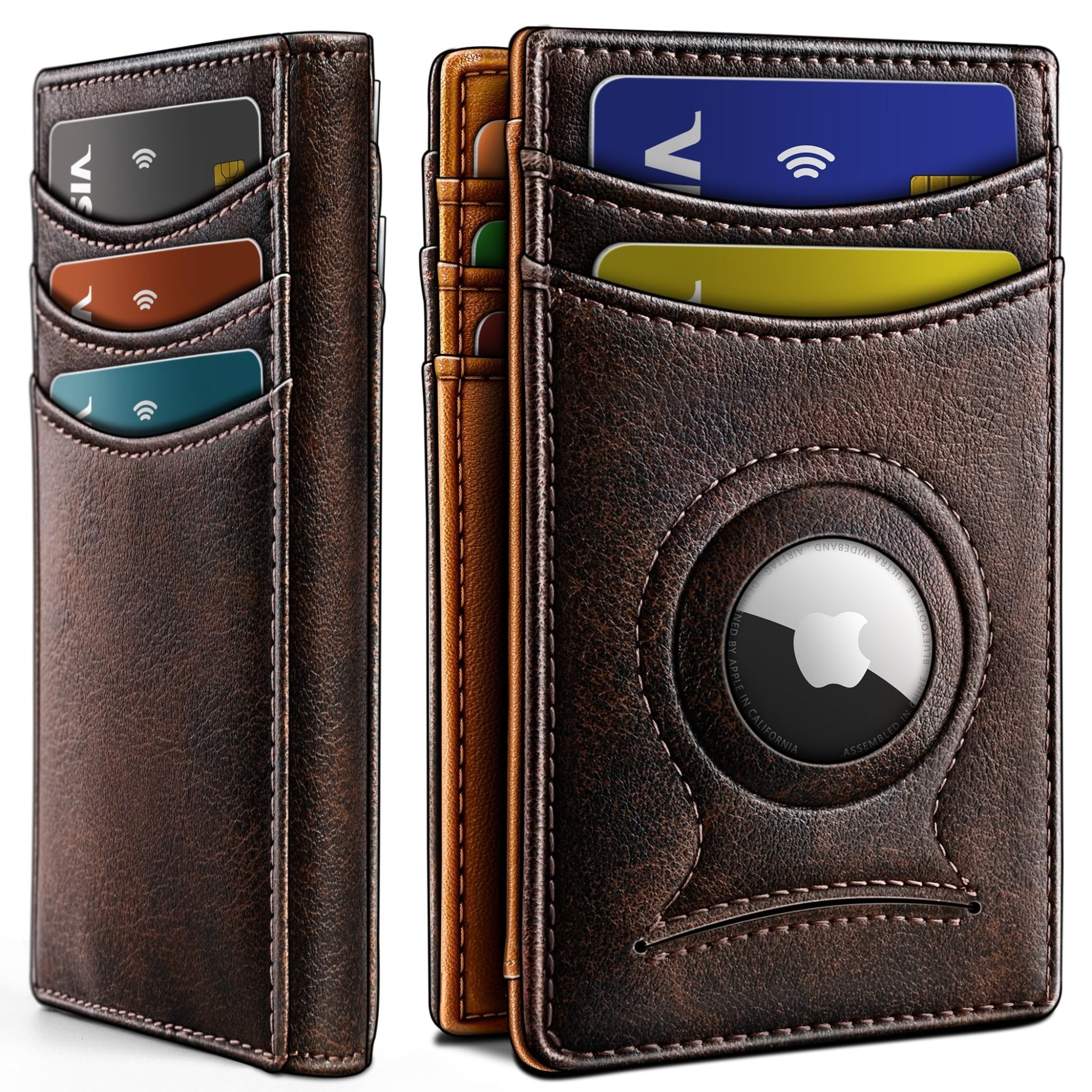 Slim AirTag Wallet for Men RFID Blocking Magnetic Front Pocket