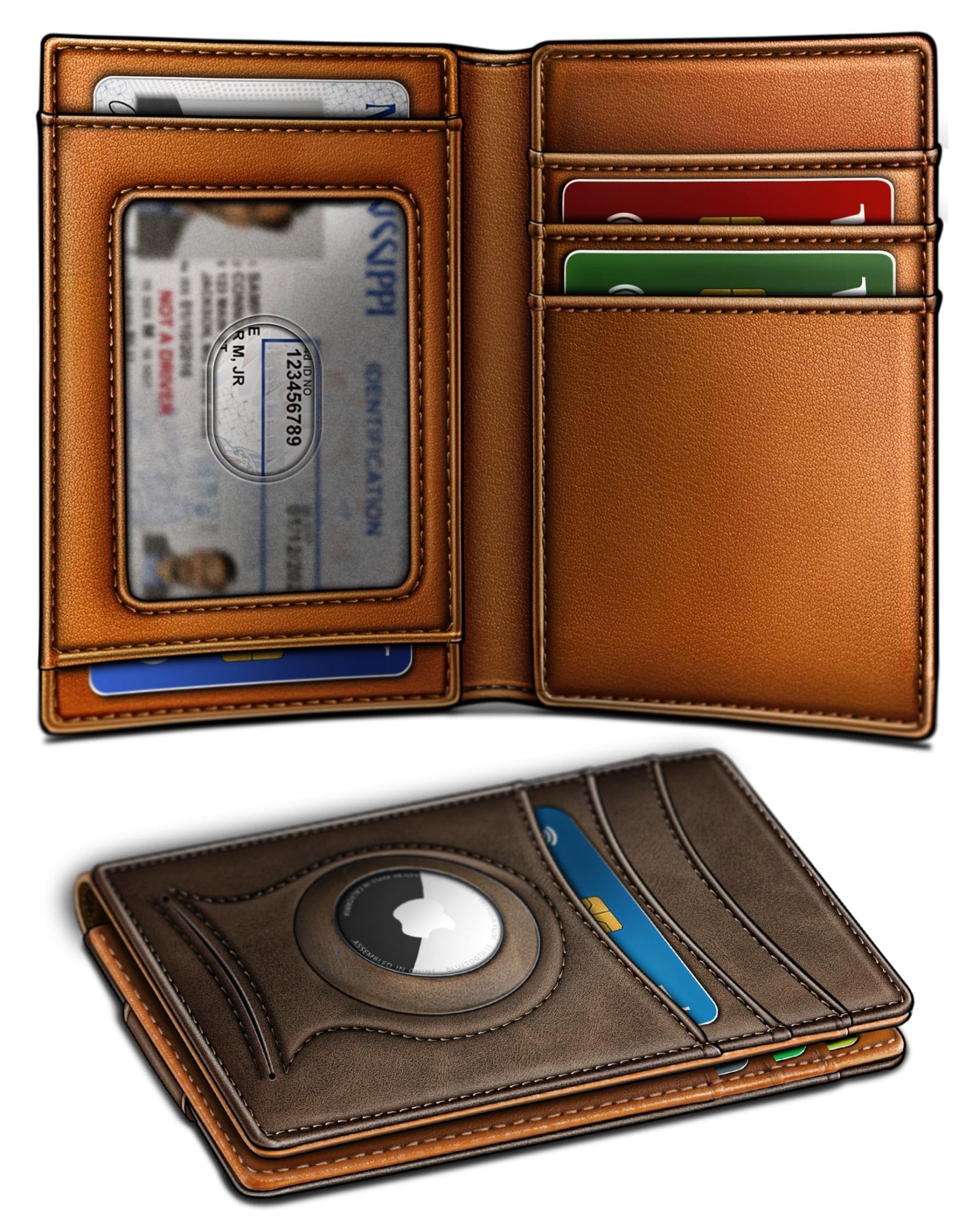 Slim AirTag Wallet for Men RFID Blocking Magnetic Front Pocket