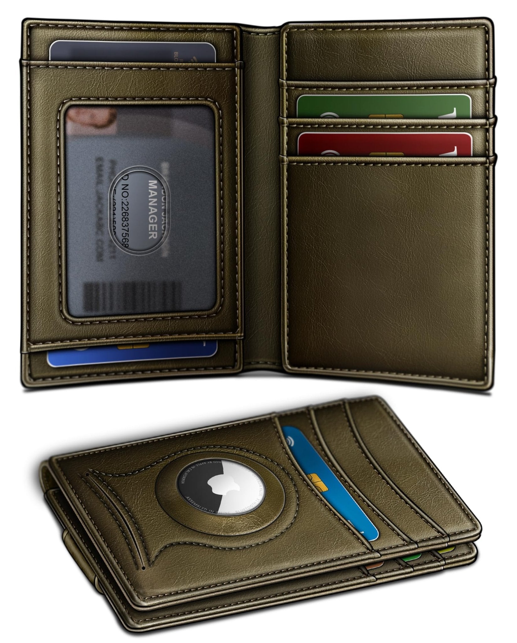 Slim AirTag Wallet for Men RFID Blocking Magnetic Front Pocket