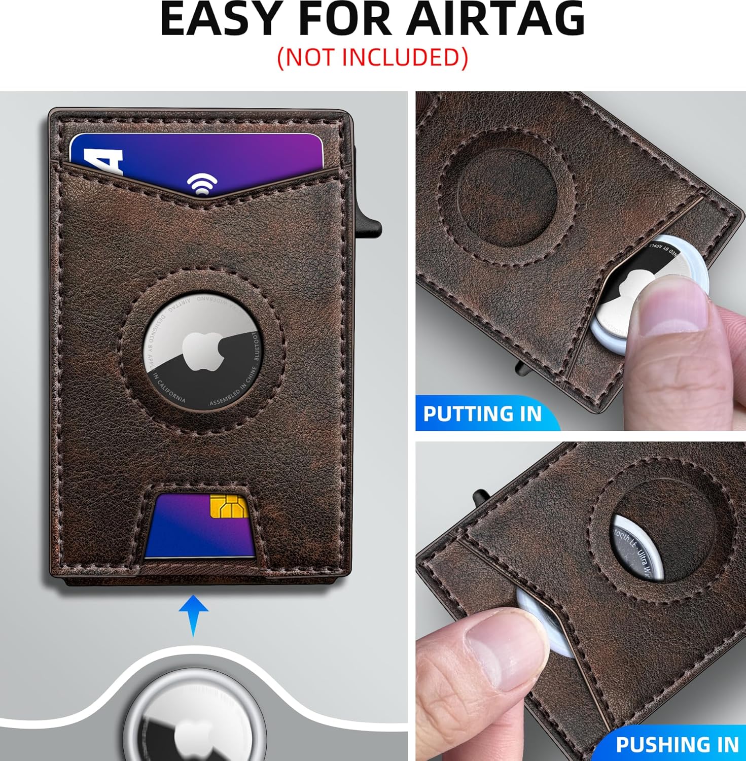 Slim AirTag Wallet for Men – RFID Blocking & Money Clip - Abbycart