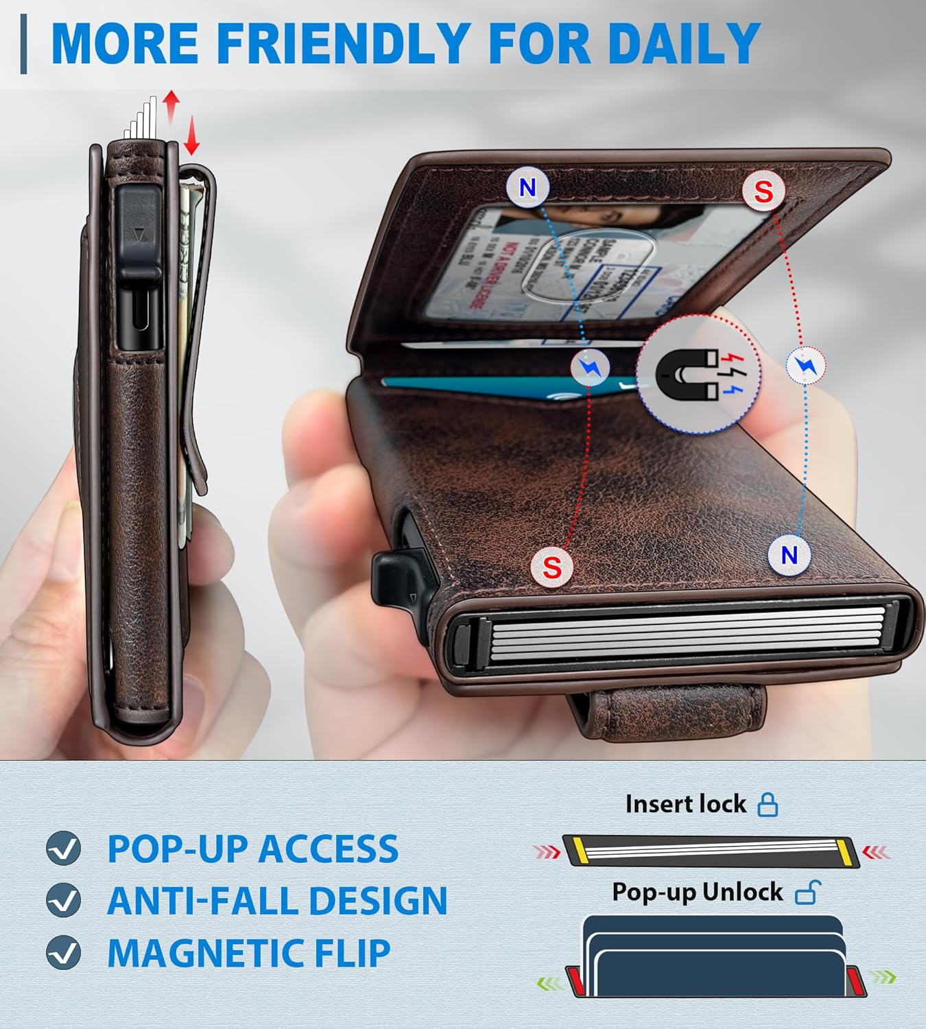 Slim AirTag Wallet for Men – RFID Blocking & Money Clip - Abbycart