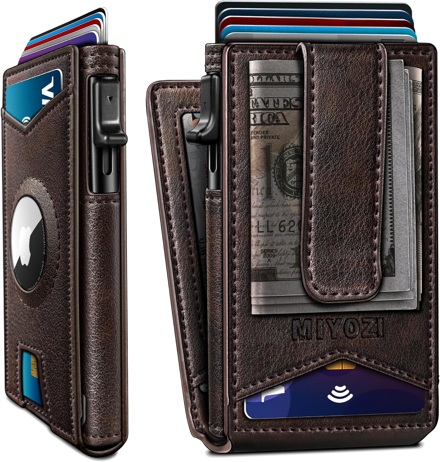 Slim AirTag Wallet for Men – RFID Blocking & Money Clip - Abbycart