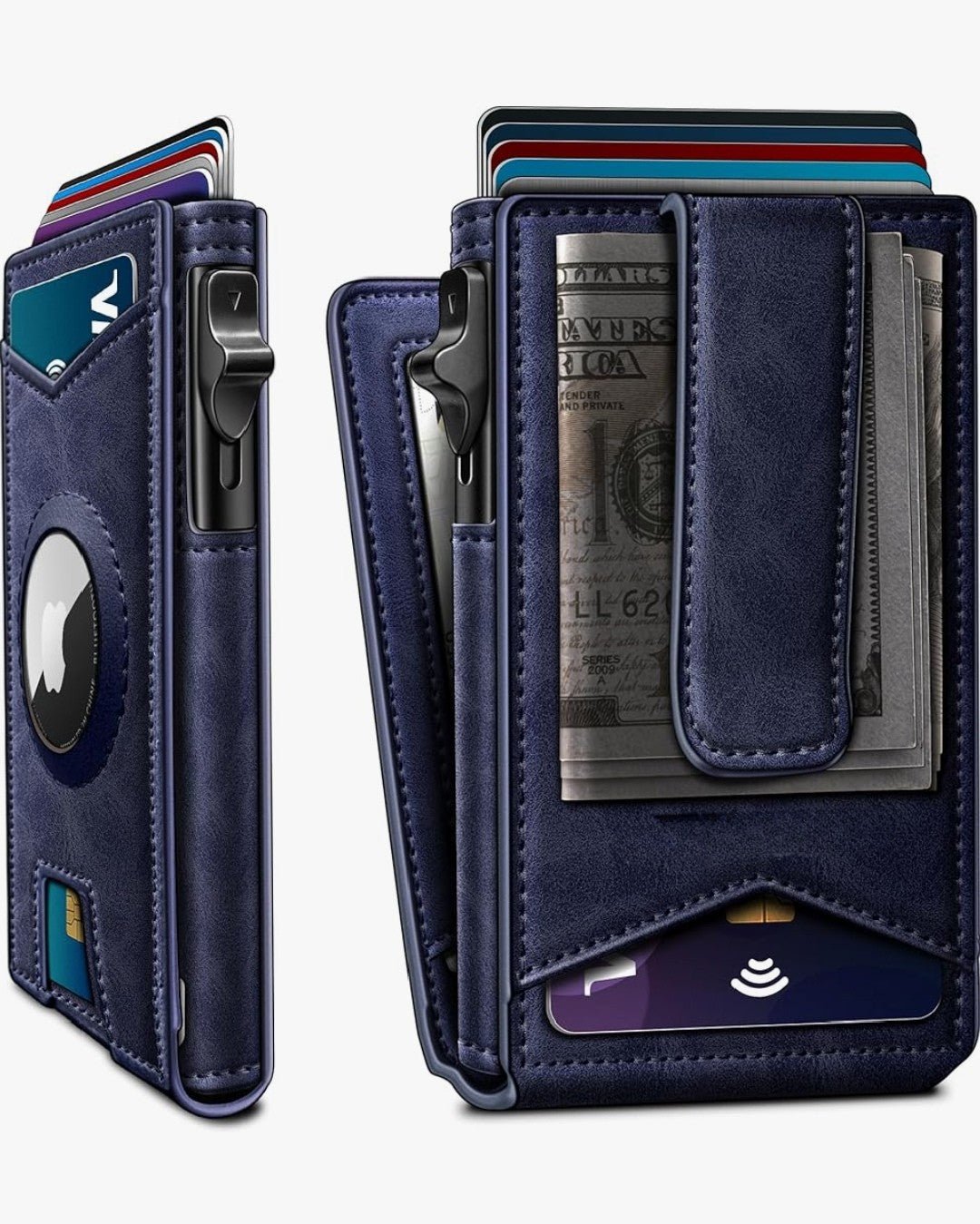 Slim AirTag Wallet for Men – RFID Blocking & Money Clip