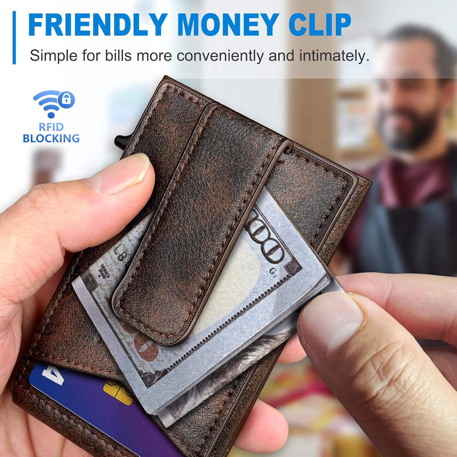 Slim AirTag Wallet for Men – RFID Blocking & Money Clip - Abbycart