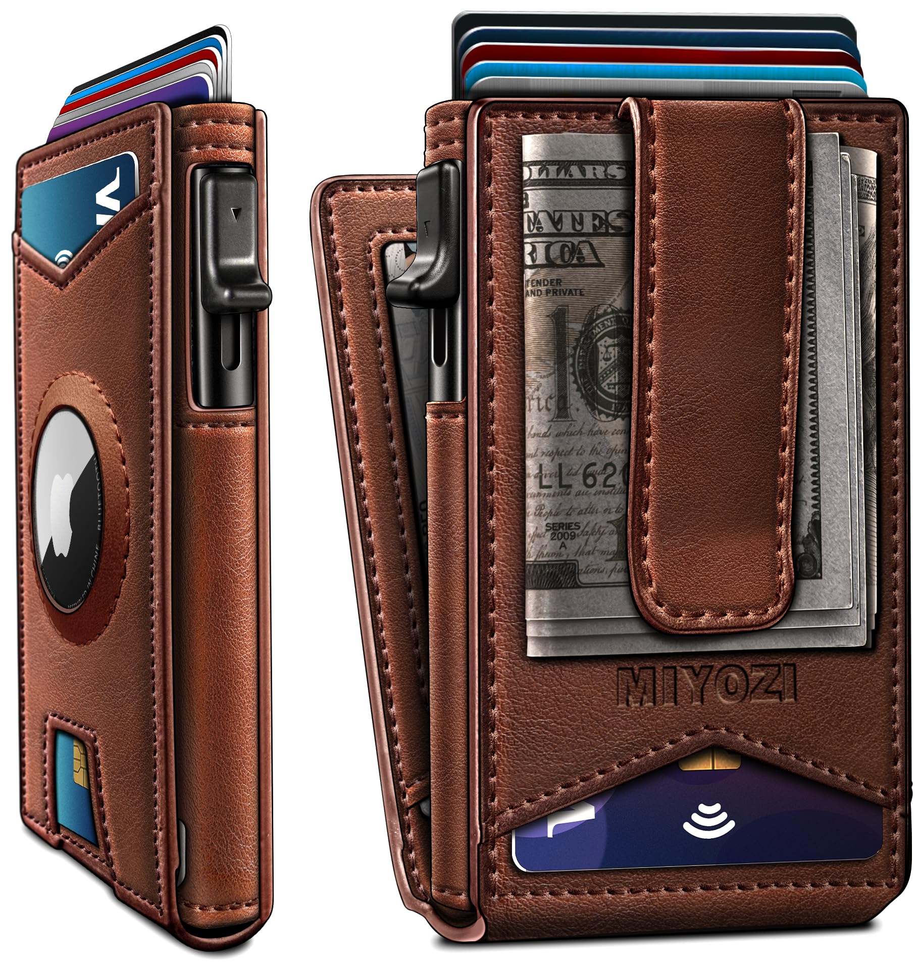 Slim AirTag Wallet for Men – RFID Blocking & Money Clip - Abbycart