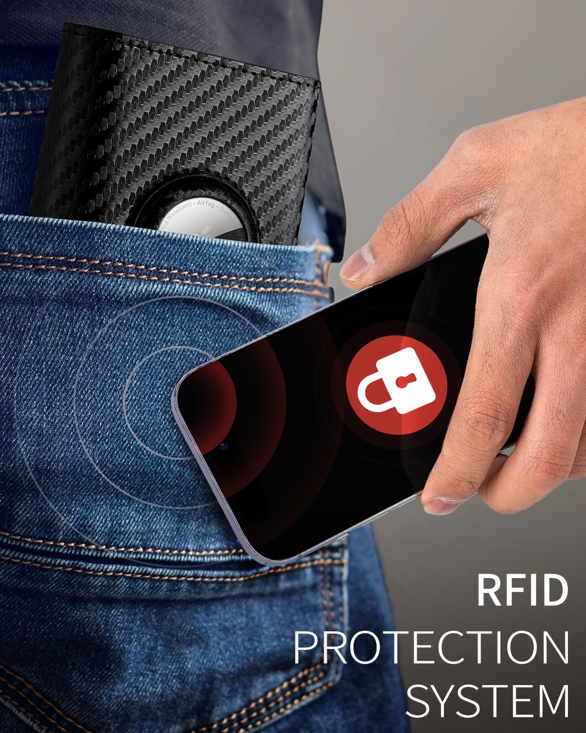 Slim AirTag Wallet for Men – RFID Blocking, Pop - Up Card Holder & Cash Slot - Abbycart