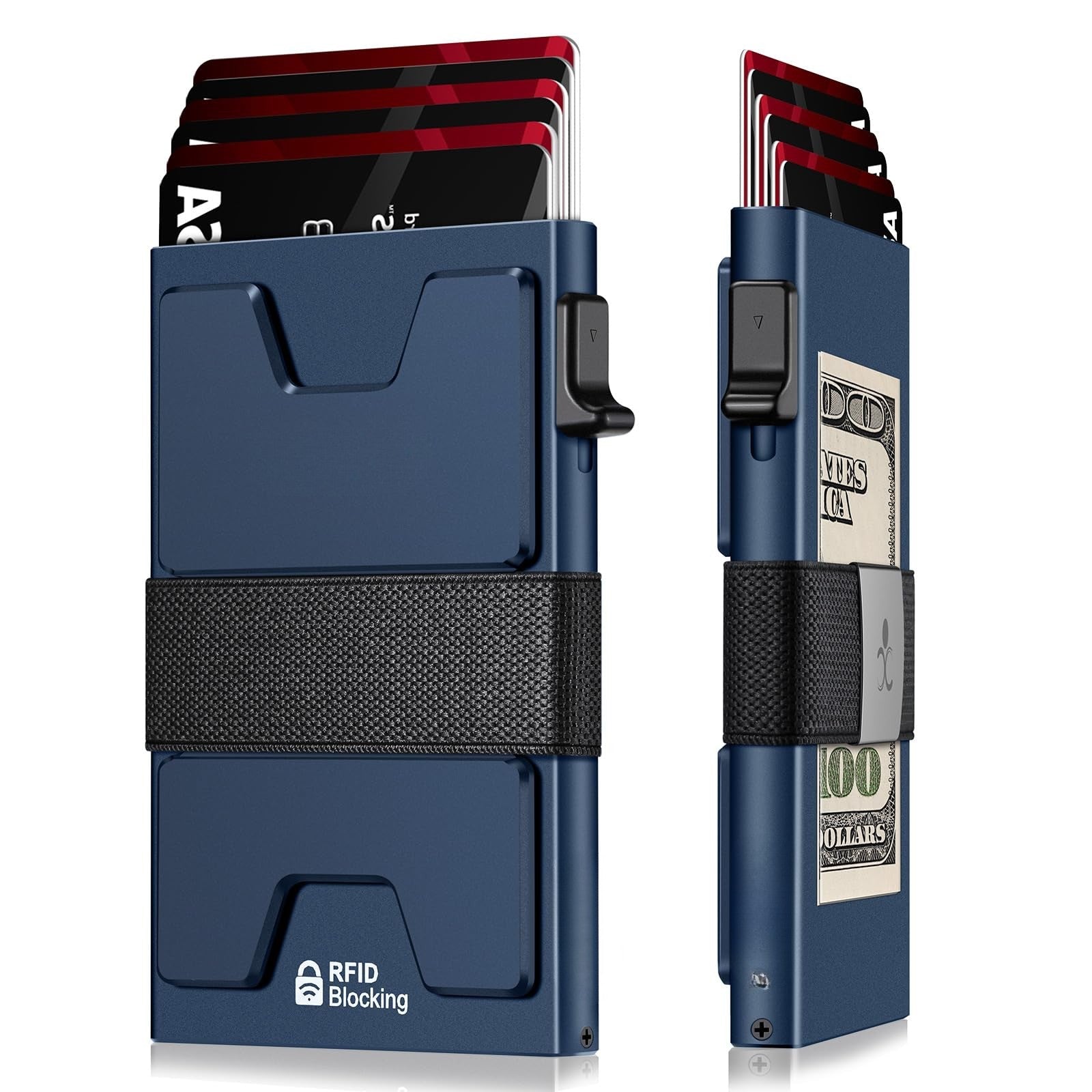 Slim Aluminum Pop Up Wallet RFID Blocking Card Holder for Men