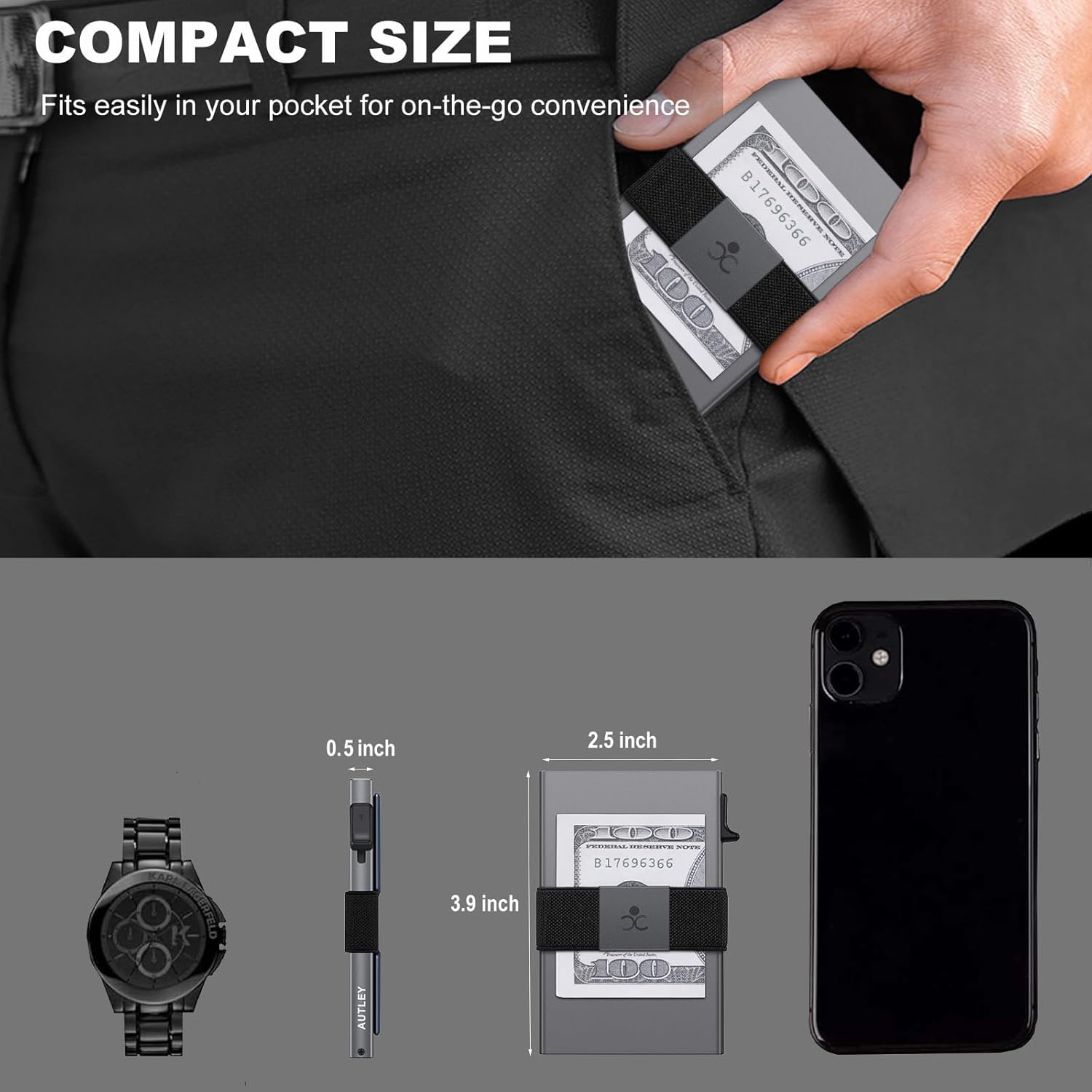 Slim Aluminum Pop Up Wallet RFID Blocking Card Holder for Men