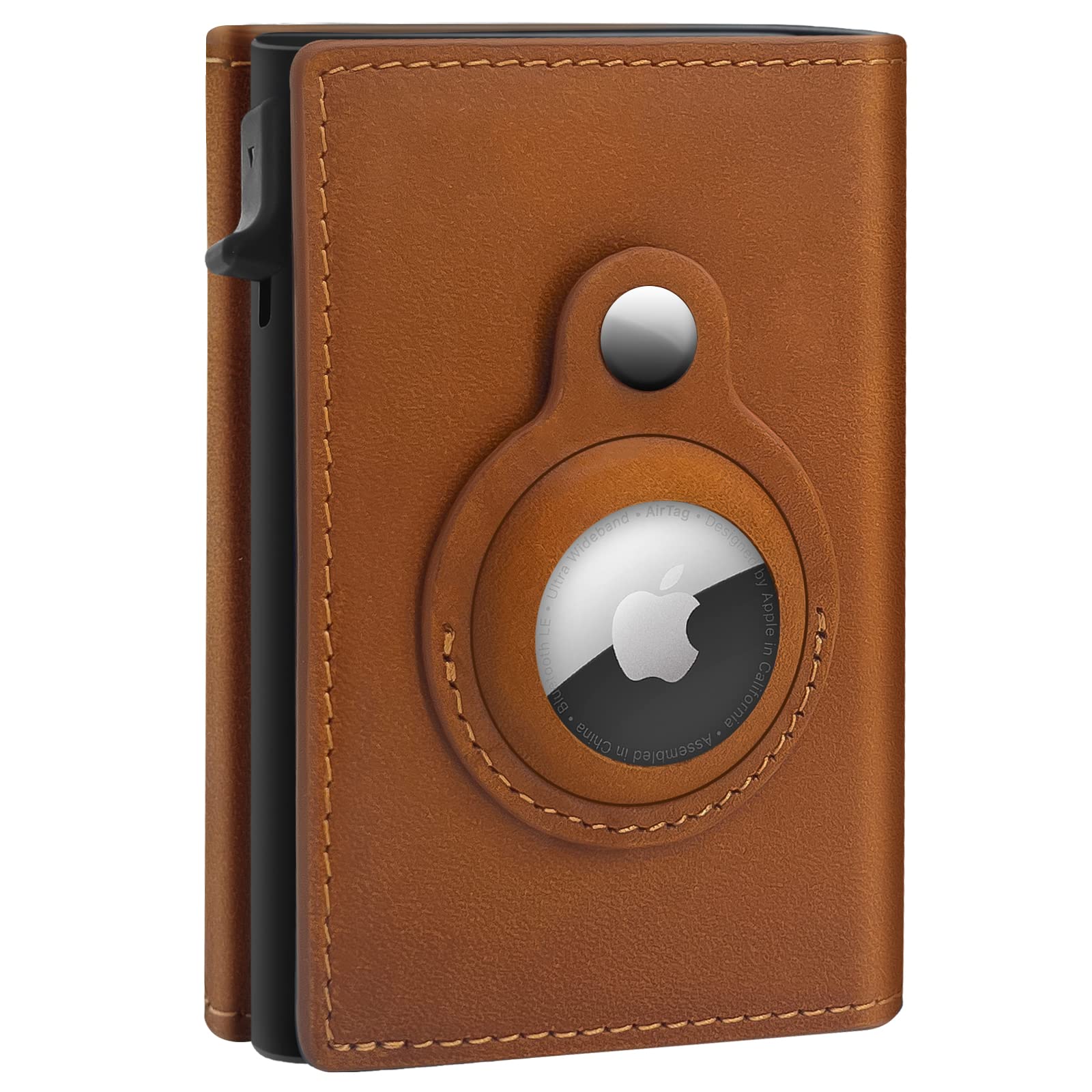 Slim Genuine Leather AirTag Wallet for Men with RFID Blocking - Abbycart