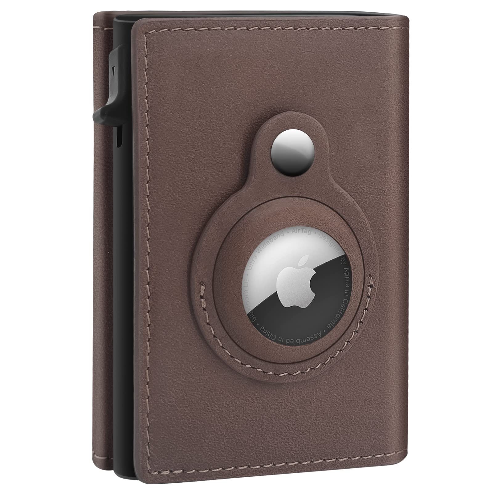 Slim Genuine Leather AirTag Wallet for Men with RFID Blocking - Abbycart