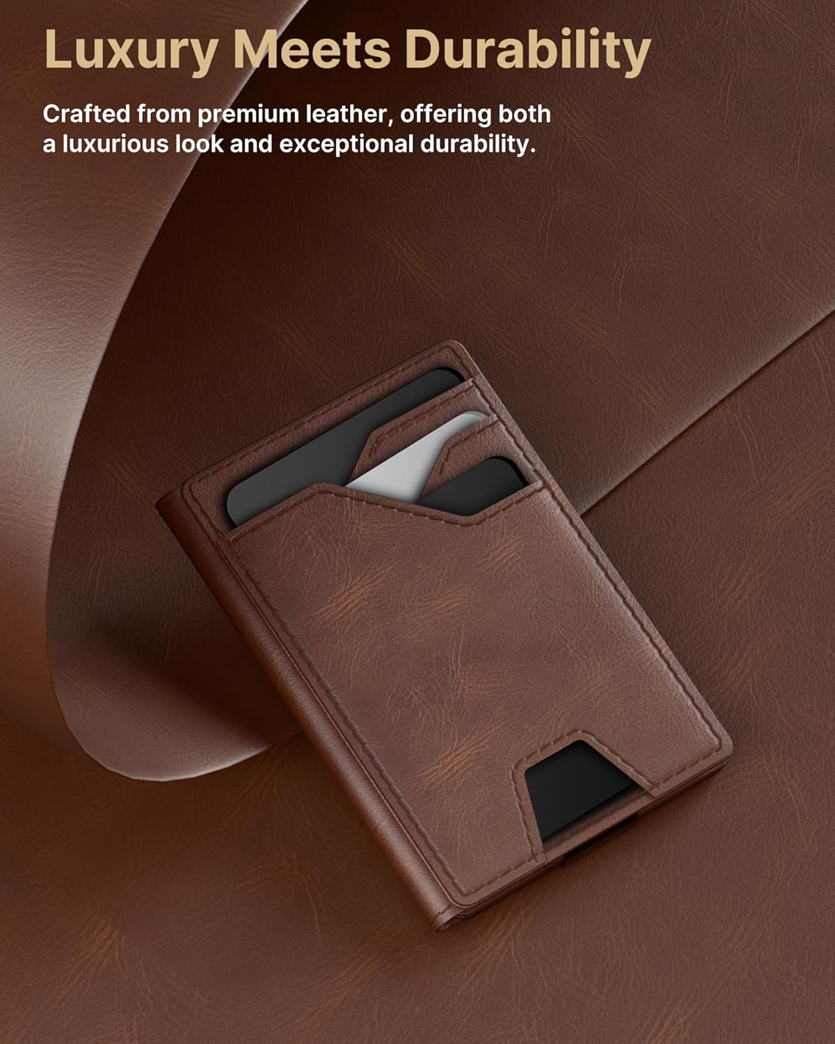 Slim Genuine Leather RFID Wallet for Men with Money Clip