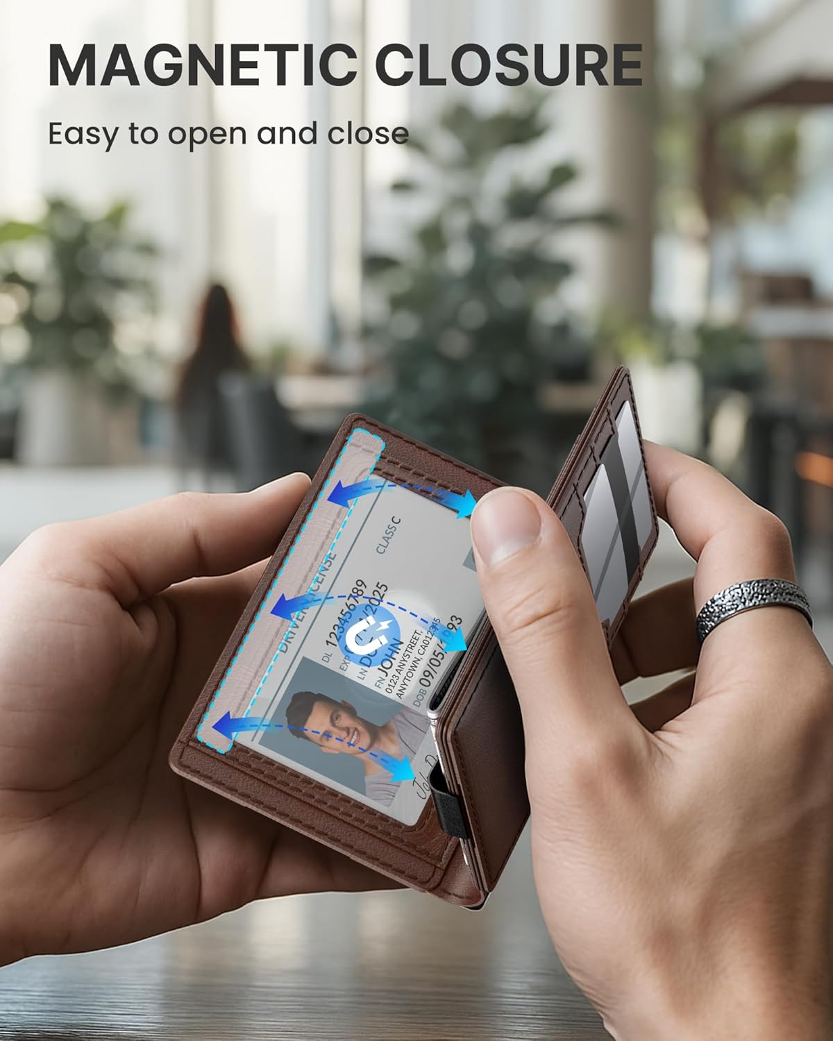 Slim Genuine Leather RFID Wallet for Men with Money Clip