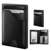 Slim Genuine Leather RFID Wallet for Men with Money Clip