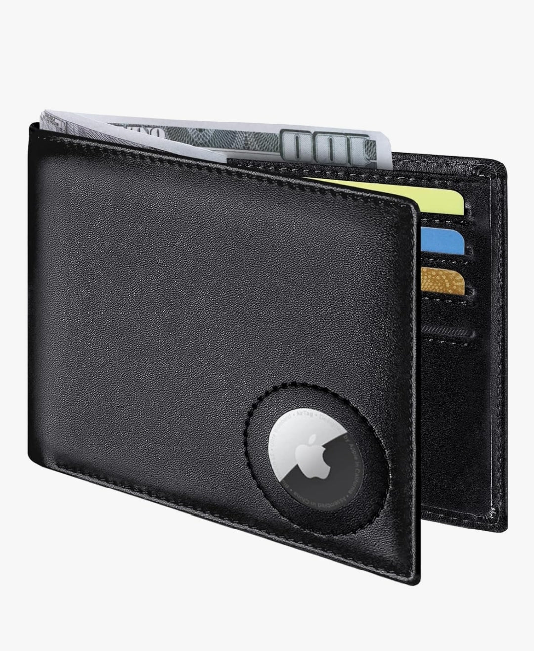 Slim Leather AirTag Wallet for Men – RFID Blocking Minimalist Design, Premium Leather Wallet with AirTag Holder, Perfect for Everyday Use