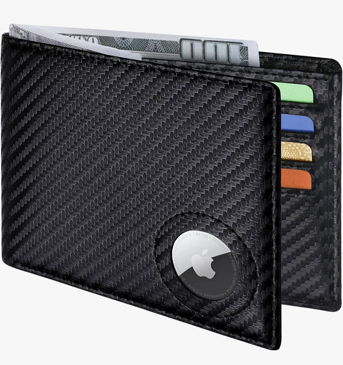 Slim Leather AirTag Wallet for Men – RFID Blocking Minimalist Design, Premium Leather Wallet with AirTag Holder, Perfect for Everyday Use