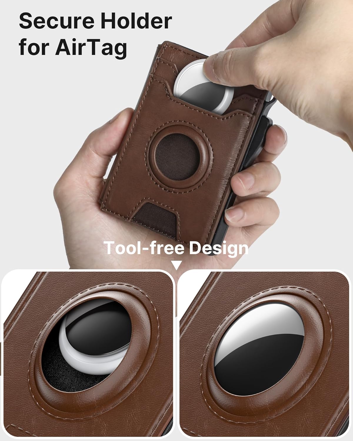 typecase AirTag Wallet for Men: Compatible with Apple AirTag (1st & 2nd Generation), RFID Blocking, Genuine Leather, Slim & Minimalist Design,13 Cards Capacitiy | ID Window | Money Clip (Brown)