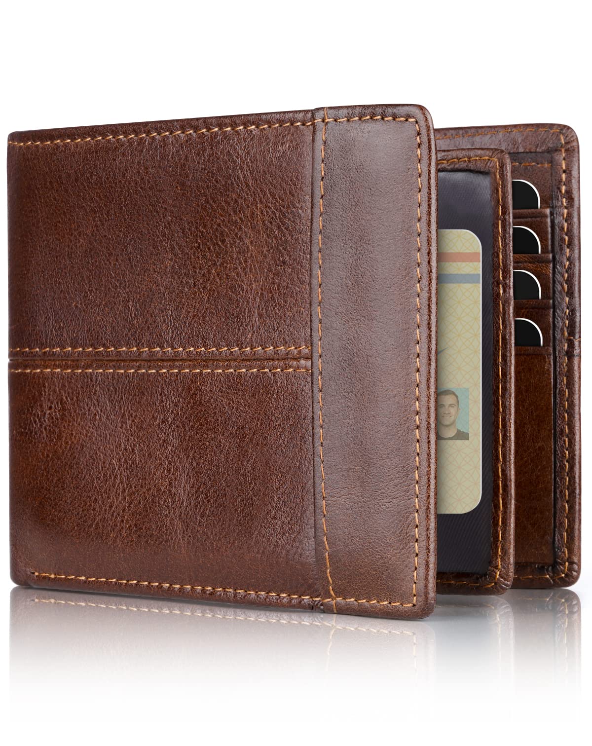 Slim Leather RFID Wallet for Men with 16 Card Slots - Abbycart