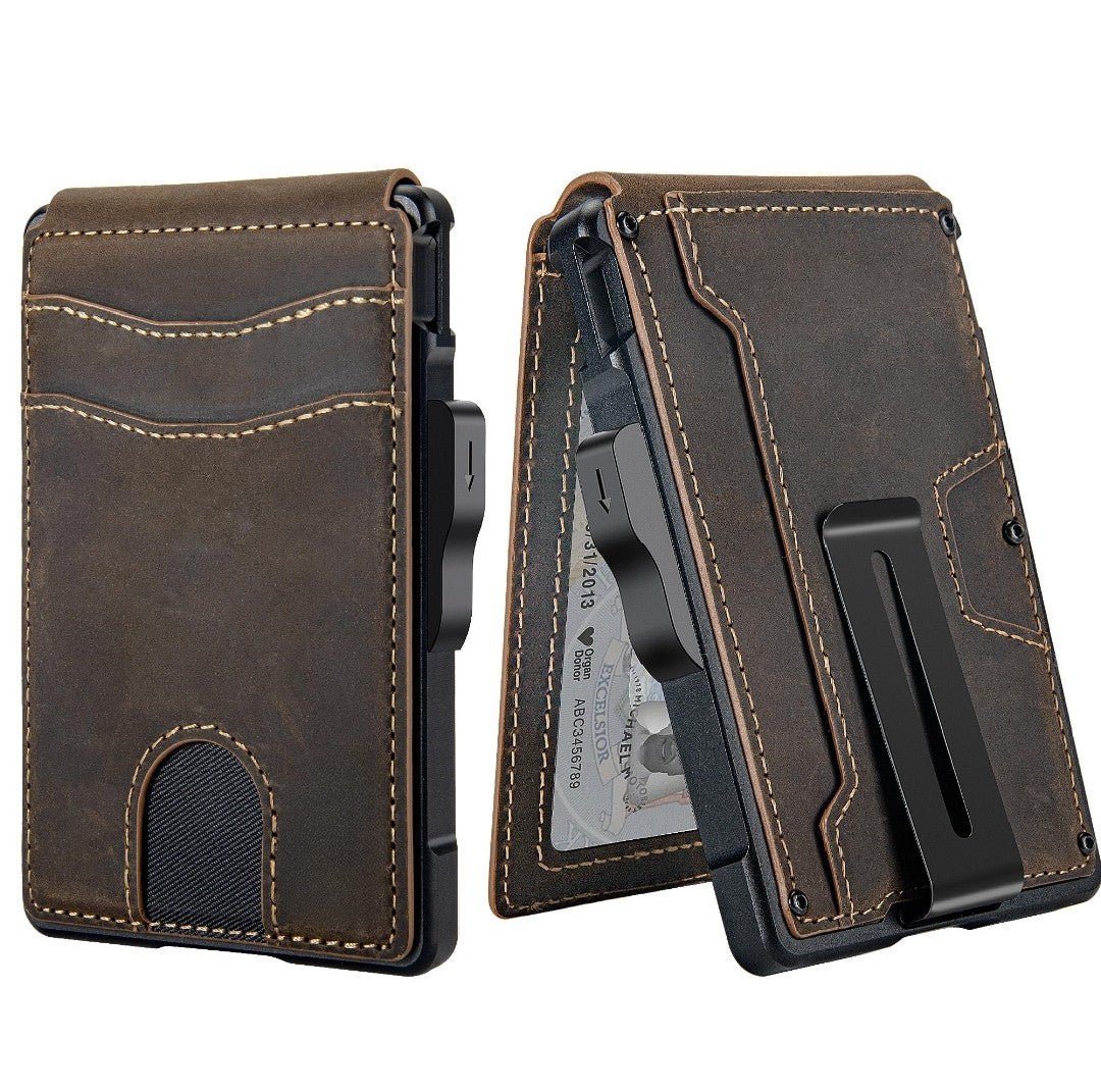 Slim Leather Wallet for Men RFID Bifold with Money Clip Holder