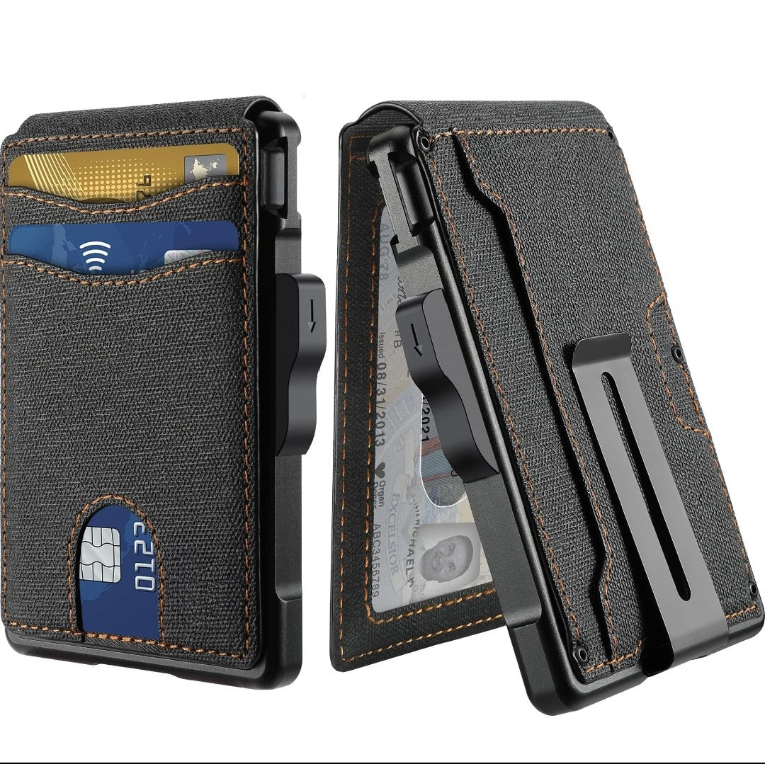 Slim Leather Wallet for Men RFID Bifold with Money Clip Holder