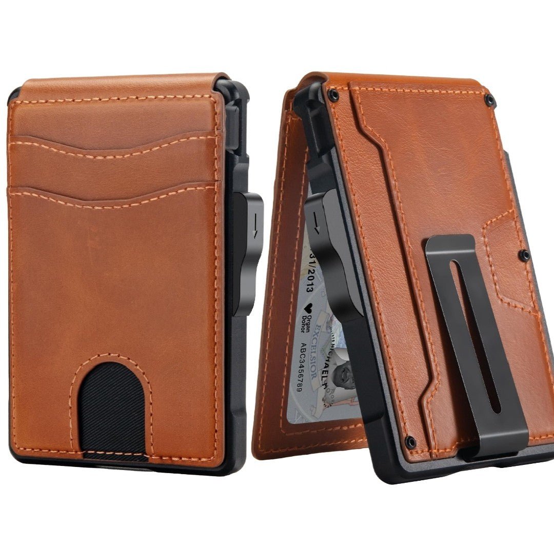 Slim Leather Wallet for Men RFID Bifold with Money Clip Holder
