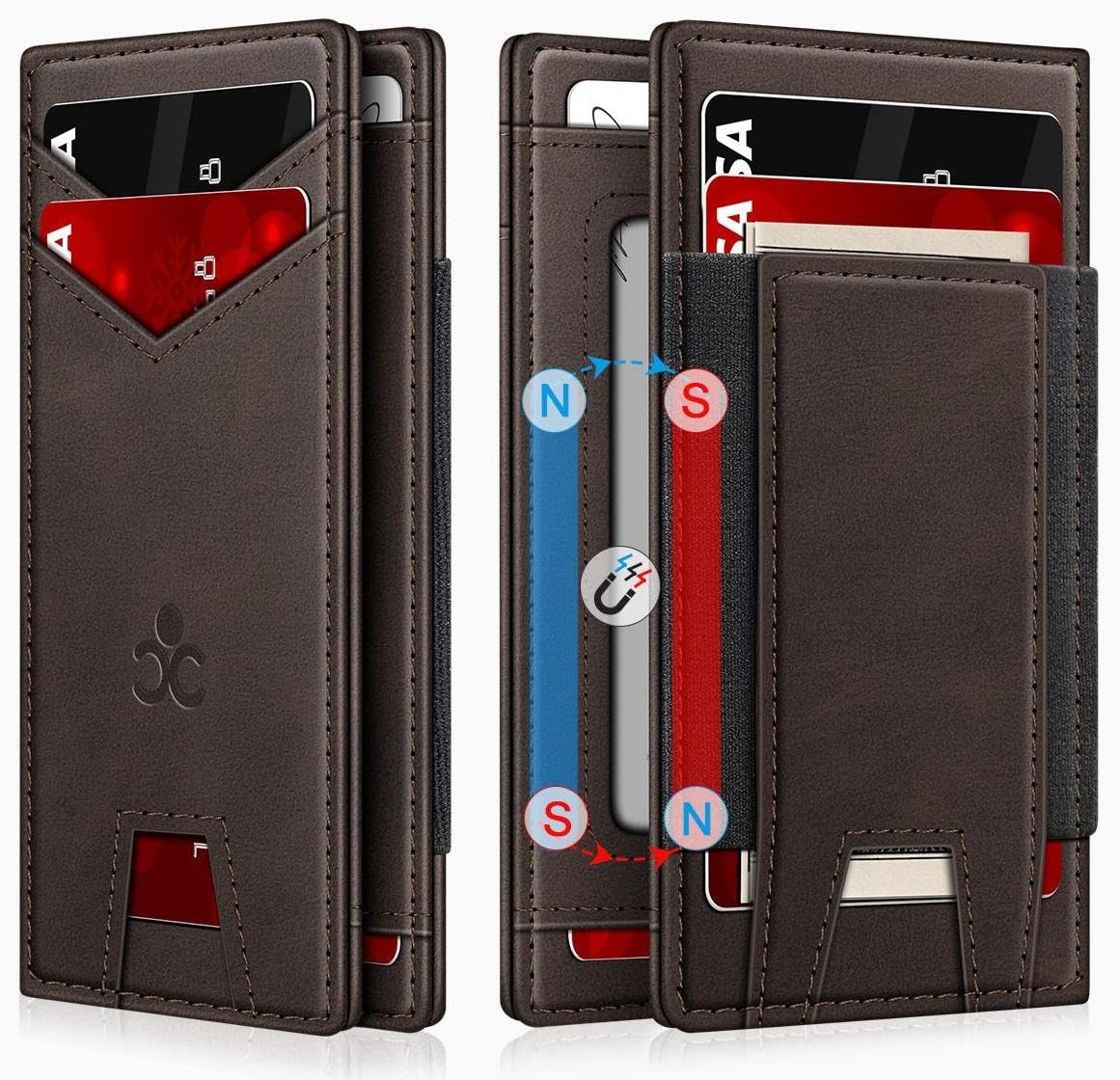 Slim Leather Wallet for Men RFID Blocking Front Pocket Bifold