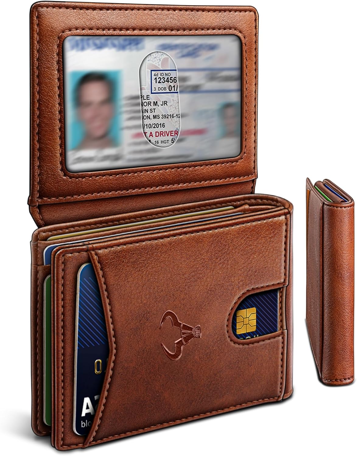 Slim Leather Wallet for Men RFID Blocking | Minimalist Front Pocket Card Holder Gift with 11 Slots - Abbycart