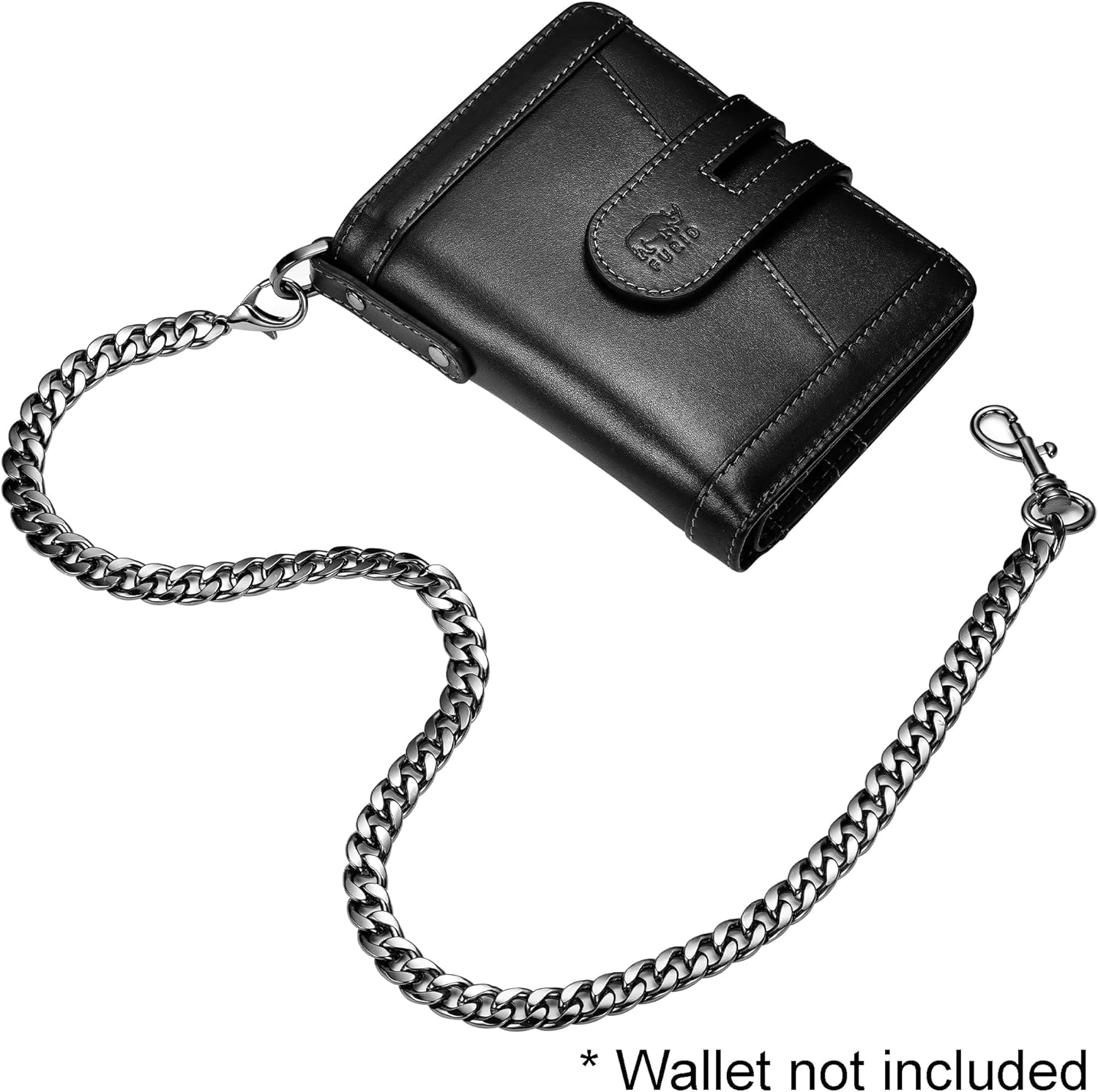 furid Genuine Leather Wallet with Chain: Slim RFID Minimalist Wallets with Money Clip - Smart Pop Up Credit Card Holder for Front Pocket - Gifts for Husband Father on Birthday Anniversary