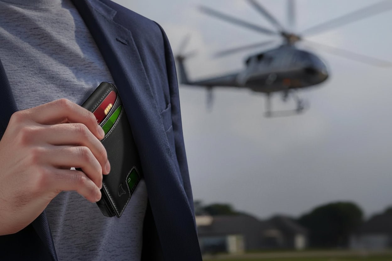 Slim Magnetic Leather Wallet for Men with Pop-Up Cards & RFID