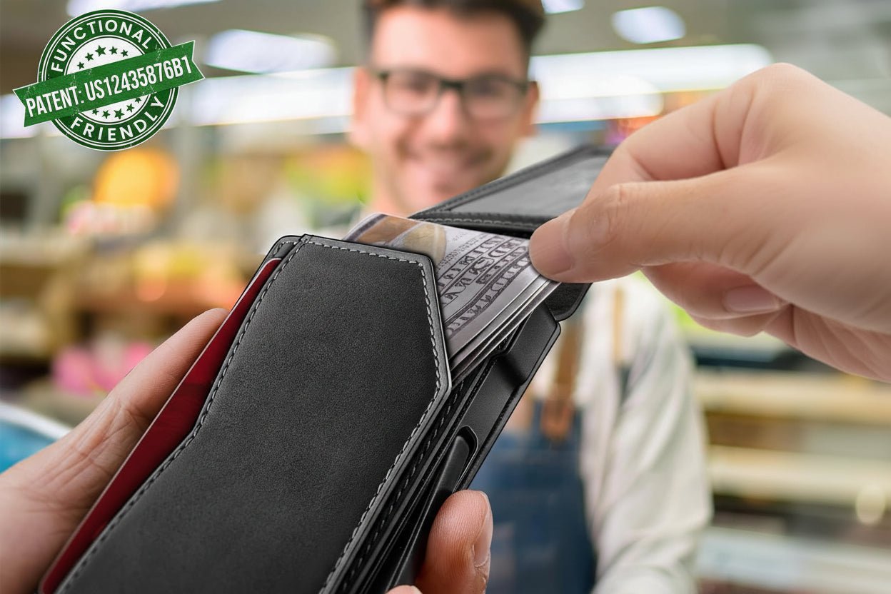 Slim Magnetic Leather Wallet for Men with Pop-Up Cards & RFID