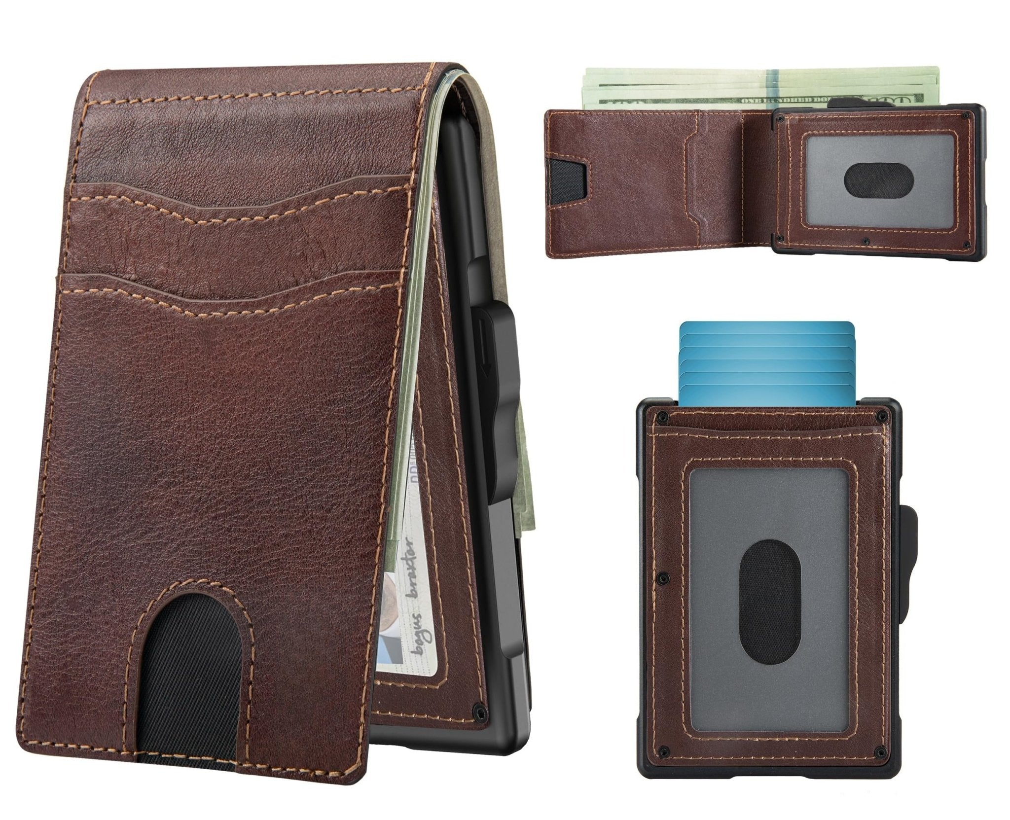 Slim Pop Up RFID Wallet for Men, Aluminum Front Pocket Card Holder